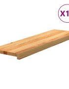 vidaXL Стълбищни стъпала 16 бр светлокафяви 90x30x2 см дъб масив
