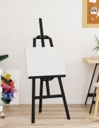 vidaXL Статив черен 535x95x127 см масивна борова дървесина