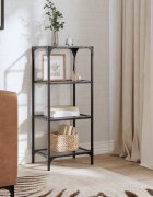 vidaXL Стелаж с прозрачен стъклен плот 40x30x95 см стомана