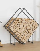 vidaXL Стелаж за дърва за огрев Антрацит 100x25x100 cm