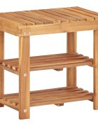 vidaXL Стелаж за обувки 50x32x45 см акациево дърво масив