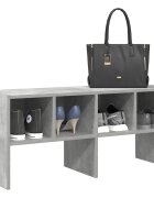 vidaXL Стелаж за обувки стифиращи бетонно сив 895x30x40 см