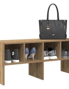 vidaXL Стелаж за обувки стифиращи дъб артизан 895x30x40 см