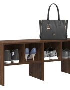 vidaXL Стелаж за обувки стифиращи кафяв дъб 895x30x40 см
