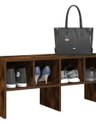 vidaXL Стелаж за обувки стифиращи опушен дъб 895x30x40 см
