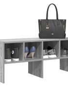 vidaXL Стелаж за обувки стифиращи сив сонома 895x30x40 см