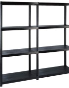 vidaXL Стелаж за съхранение 4 рафта черен 122x305x130 см пластмаса