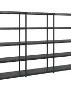 vidaXL Стелаж за съхранение 5 рафта черен 2745x457x185 см пластмаса