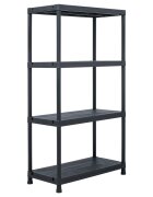 vidaXL Стелаж за съхранение черен 100 кг 60x30x138 см пластмаса