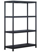 vidaXL Стелаж за съхранение черен 220 кг 90x40x138 см пластмаса