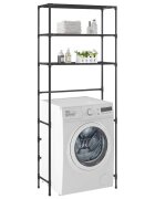 vidaXL Стелаж за съхранение над пералня 3 рафта черен 69x28x169 см