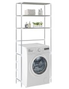 vidaXL Стелаж за съхранение над пералня 3 рафта сребрист 69x28x169 см
