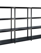 vidaXL Стелаж за съхранение с 4 рафта черен 183x305x130 см пластмаса