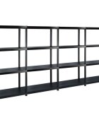 vidaXL Стелаж за съхранение с 4 рафта черен 244x305x130 см пластмаса