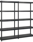 vidaXL Стелаж за съхранение с 5 рафта черен 170x40x185 см пластмаса