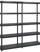 vidaXL Стелаж за съхранение с 5 рафта черен 183x457x185 см пластмаса