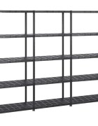 vidaXL Стелаж за съхранение с 5 рафта черен 213x38x170 см пластмаса