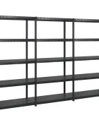 vidaXL Стелаж за съхранение с 5 рафта черен 255x40x185 см пластмаса