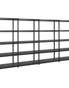 vidaXL Стелаж за съхранение с 5 рафта черен 340x40x185 см пластмаса