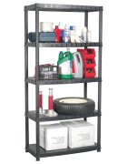 vidaXL Стелаж за съхранение с 5 рафта черен 85x40x185 см пластмаса