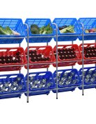 vidaXL Стелаж за съхранение за 12 щайги сребрист 190x33x116 см стомана
