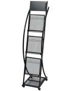 vidaXL Стелаж за списания 40x32x13 cм черен A4