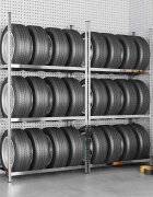 vidaXL Стелажи за гуми с 3 рафта 2 бр сребристи 110x40x200 см стомана