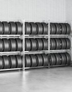 vidaXL Стелажи за гуми с 3 рафта 3 бр сребристи 110x40x200 см стомана