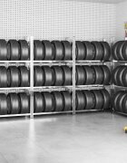 vidaXL Стелажи за гуми с 3 рафта 4 бр сребристи 110x40x200 см стомана
