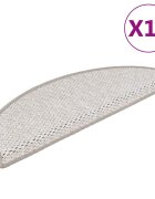 vidaXL Стелки за стълби сизалена визия 15 бр 65x21x4 см платина