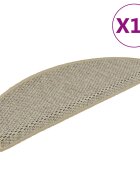 vidaXL Стелки за стълби сизалена визия 15 бр 65x21x4 см светлозелени