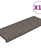 vidaXL Стелки за стълби вид сизал 15 бр 65x21x4 см сиво и бежово