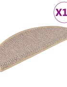vidaXL Стелки за стълби вид сизал 15 бр 65x21x4 см светлобежови