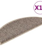 vidaXL Стелки за стълби вид сизал 15 бр 65x21x4 см тъмнобежови