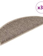 vidaXL Стелки за стълби вид сизал 30 бр 65x21x4 см тъмнобежови