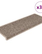 vidaXL Стелки за стълби вид сизал 30 бр 65x21x4 см тъмнобежови