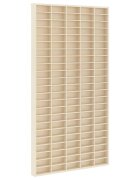 vidaXL Стена дисплей кутия Монтиране на стена Бежово 50 x 45 x 96 см