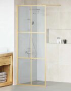 vidaXL Стена на душ с вход Златист 80 x 195 cm закалено стъкло