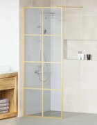 vidaXL Стена на душ с вход Златист 80 x 195 cm закалено стъкло