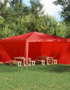 vidaXL Стена на палатка за парти 2 бр. 400 x 195 см Червено