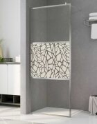 vidaXL Стена за душ ESG стъкло с дизайн на камъни 140x195 см