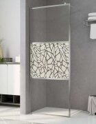 vidaXL Стена за душ ESG стъкло с дизайн на камъни 90x195 см