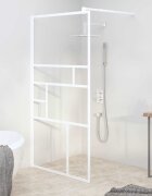 vidaXL Стена за душ кабина 115x195 см ESG стъкло бяла