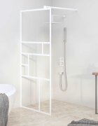 vidaXL Стена за душ кабина 90x195 см ESG стъкло бяла