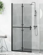 vidaXL Стена за душ с влизане Черно 90 x 6.5 x 190 см