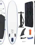 vidaXL Стендъп падъл борд SUP сърфборд надуваем синьо и бяло
