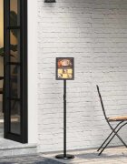 vidaXL Стендове за търговски прояви Черно 25 x 25 x 125 см Алуминий