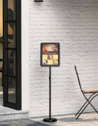 vidaXL Стендове за търговски прояви Черно 30 x 25 x 128 см Алуминий