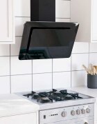 vidaXL Стенен абсорбатор 60 см инокс и закалено стъкло черен
