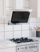 vidaXL Стенен абсорбатор 60 см инокс и закалено стъкло сребрист
